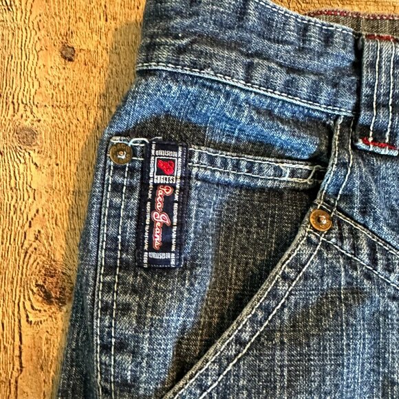 Vintage Y2K Poco Jeans Denim Cargo Shorts Size 40 Embroidered Logo & Pockets - Picture 9 of 13